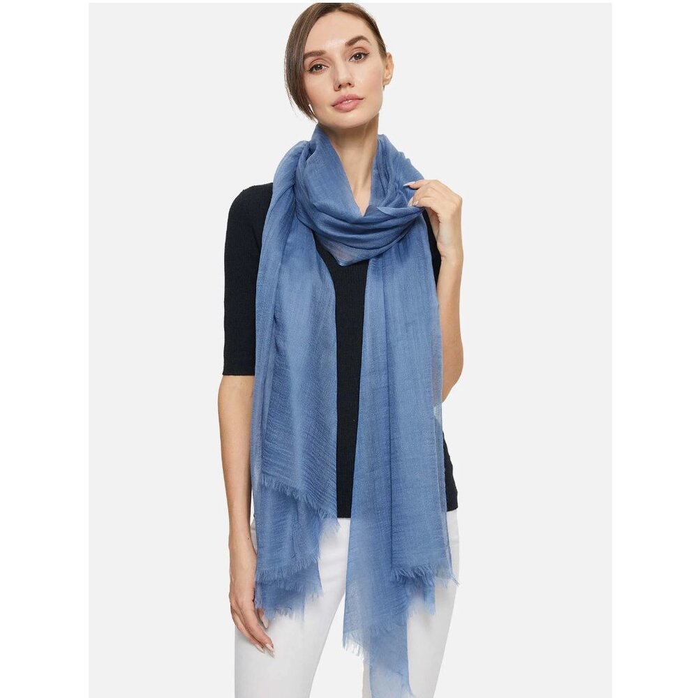 NWOT Ovcio Featherlight Cashmere Scarf Dark Blue